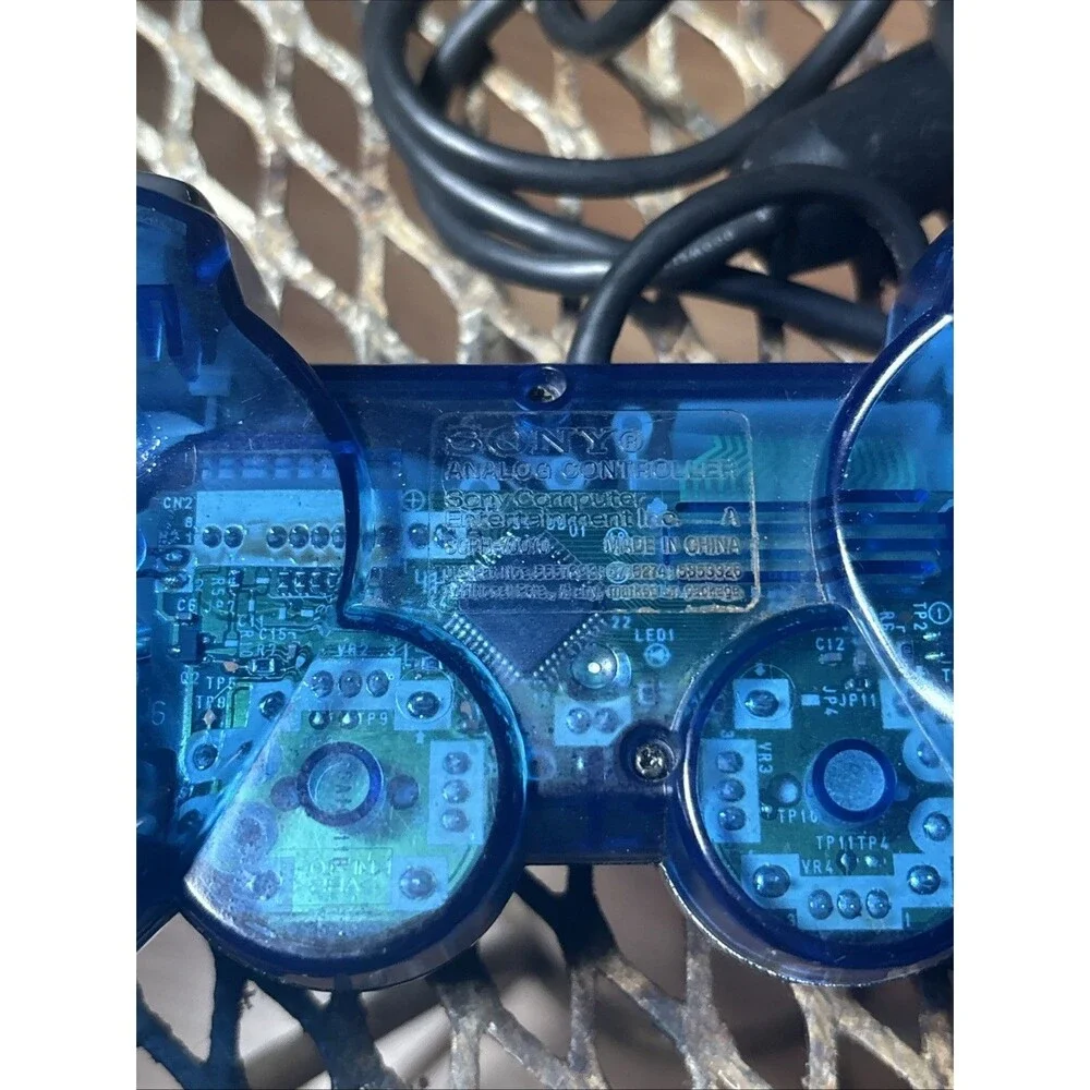 Sony PlayStation 2 PS2 Ocean Blue Clear Controller DualShock OEM SCPH-10010